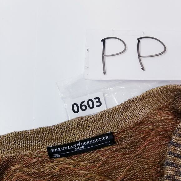 Peruvian Connection Geometric Prints Knitwear Cardigan Open Front - Picture 11 of 11